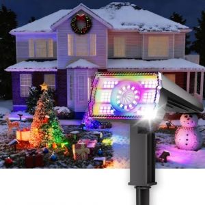 BITPOTT Projecteur solaire d'ext&eacute;rieur - 1 pi&egrave;ce - RGB - Projecteur solaire IP67 &eacute;tanche - 58 LED - 8 modes d'&eacute;clairage - Lampe solaire - Rotation &agrave; 105 &deg; - &Eacute;clairage mural pour arbre, route, jardin (Fllight, neuf)