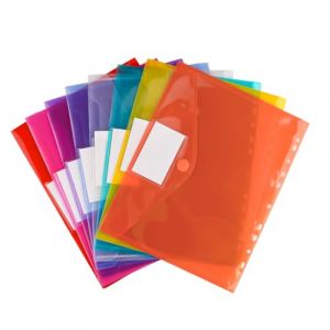 Lot de 6 Pochette Plastique, Pochettes Plastiques Perfor&eacute;es A4, Pochette Couleurs Transparentes Assorties Velcro &eacute;tiquette Imperm&eacute;able - Dimensions 24 X 31 Cm Pour Format A4 (IBLYALTRADING71, neuf)