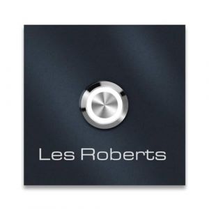 Sonnette Metzler avec Gravure + Bouton Poussoir optionnels | RAL 7016 Anthracite | 6 x 6 cm | Stella (Metzler GmbH, neuf)