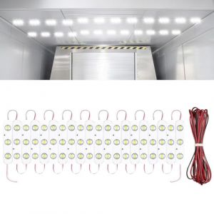 Linkstyle Lot de 60 Bandes LED pour int&eacute;rieur de v&eacute;hicule - 12 V - Lumi&egrave;re d'int&eacute;rieur - Lampe de Lecture de Voiture avec rallonge - &Eacute;clairage int&eacute;rieur de Voiture pour Camping-Car, camionnette, (Wowparts-EU, neuf)
