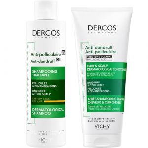 Vichy Dercos Duo Pack Shampooing Antipelliculaire pour Cheveux Secs + Après-Shampooing Apaisant Cuir Chevelu Testé Dermatologiquement 2x200ml (Landys Chemist, neuf)