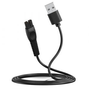 Remplacement Câble de Chargement USB Chargeur 5V Cordon d'alimentation pour Rasoir Électrique, compatible avec Philips QP2724/90, QP2834/70, MG5910/49, MG7910/49, MG9510/60 (Noir) (SMXMY-CN, neuf)