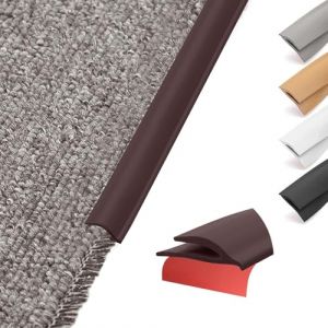 Profil&eacute; de transition flexible en PVC autocollant - Bord pour tapis et sol - Barre de transition d&eacute;coupable de tapis &agrave; carrelage, sol en vinyle, stratifi&eacute; - Profil&eacute; de finition (caf&eacute;, 10 m) (HengRongSh-EU, neuf)