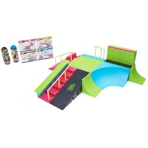 Tech Deck, Neon Mega Park X-Connect Creator, ensemble de rampes phosphorescentes personnalisables avec deux fingerboards, jouet pour garçons et filles à partir de 6 ans (bruno distrib, neuf)