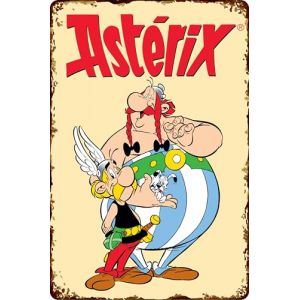 LUCKYLINDE Plaque en t&ocirc;le r&eacute;tro ASTERIX et OBELIX, s&eacute;rie culte de bande dessin&eacute;e fran&ccedil;aise, 14 x 20 cm (Ast&eacute;rix et Ob&eacute;lix) (LuckyLinde, neuf)