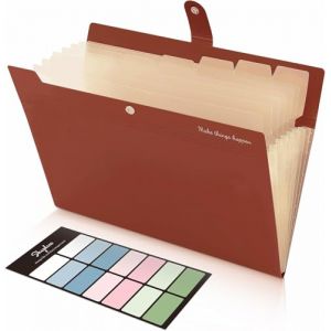 SKYDUE Trieur Document, Trieur 8 Compartiments A4, Dossier Rangement Documents Avec L'étiquettes, Rangement Papier/Pochette Document Pour Bureau, Maison, École(Marron) (SKYDUE-EU, neuf)
