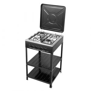 BAOCHADA Cuisini&egrave;re &agrave; gaz, r&eacute;chaud &agrave; gaz naturel avec 4 br&ucirc;leurs, cuisini&egrave;re autoportante &agrave; gaz naturel avec 2 &eacute;tages, &eacute;tag&egrave;re et couvercle, cuisini&egrave;re &agrave; gaz, four de camping portable pour camping (Lunanaby, neuf)