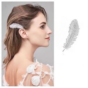 Cybche Barrette Plume En Strass Barrette Plume En Cristal Barrette Feuille En Strass Barrette Feuille En Cristal Épingle À Cheveux Accessoires Cheveux Étincelants Bijoux Pour Femmes (2pcs) (PengDingli, neuf)