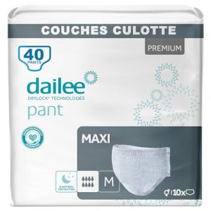 Dailee Pants Maxi M - 40x Couches Adultes, Couche Culotte Incontinence Femme et Homme - 4 Paquets de 10 Slip Incontinence, Culotte Jetable (Clikeaze FR, neuf)