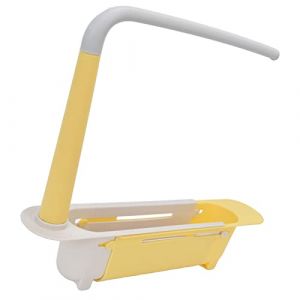 Support de rangement t&eacute;lescopique pour &eacute;vier de cuisine, panier de vidange de rangement librement r&eacute;glable, porte-savon &eacute;ponge t&eacute;lescopique, porte-serviettes sous les organisateurs d'&eacute;vier Jaune (Sojare, neuf)