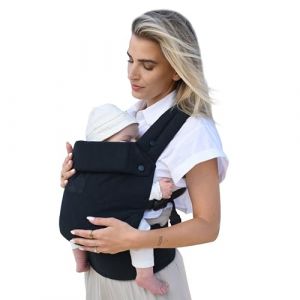 Deryan Amora Porte-bébé | Ergonomique Baby Draagtas | Aide au portage réglable pour nouveau-nés et tout-petits | Confort pour les parents et le bébé | Noir (Deryan, neuf)