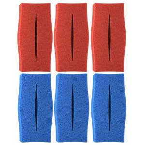 Lot de 6 éponges filtrantes de rechange compatibles avec Oase Biotec 10 (3 x grossiers 10ppi + 3 x fines 30ppi) | Lot de 3 x bleu, 3 x rouge (WIETRE, neuf)