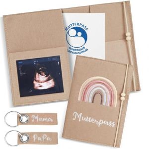 RAFIYU 3 Pi&egrave;ces Protege Carnet de Sante Bebe Personnalis&eacute;, Kaki Polyvalent Prot&egrave;ge Carnet de Sant&eacute; Personnalis&eacute;, L&eacute;ger Carnet de Sante Bebe Personnalis&eacute;, 2 Porte-cl&eacute;s Suppl&eacute;mentaires (LeiFeiYu, neuf)
