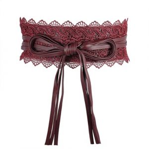 MILAKOO Femmes Ceinture de taille Large Dentelle Douce avec Cordon de Serrage Gland Femmes Ceinture à Nouer Large Obi Large Bande d'enroulement Taille Cravate Ceinture pour robe Mariage Parti (Baiyu Jewelry, neuf)