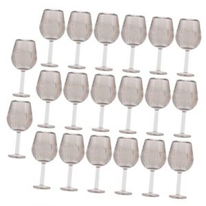 BESTonZON 20 Pièces Petit Verre à vin Cocktail Verres à vin flottants Jouets Accessoires Miniatures verrine Plastique verrine en Plastique Lunettes Miniatures Mini-Accessoires Photo (Lanege, neuf)