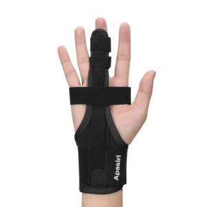 Apasiri Attelle de Doigt &agrave; D&eacute;clenchement, Attelle de Doigt Pour Doigt Cass&eacute;, Attelle de Doigt M&eacute;tacarpien, Traitement D'immobilisation pour Entorses, Arthrite, Tendinite, M (Yabown(EU), neuf)