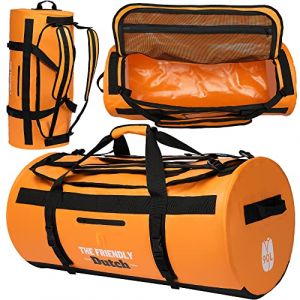 The Friendly Dutch Large Duffle Bag 90L Orange - Sac de Sport imperméable pour Hommes. Vous Pouvez Utiliser ce Sac polochon comme Sac de Voyage ou comme Sac à Dos. (The Friendly Dutch., neuf)