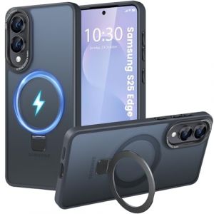 HuwaiH Coque pour Samsung Galaxy S25 Edge, Magn&eacute;tique Robuste Anneau de Support Invisible, Protection Militaire, &eacute;tui Antichoc pour Samsung S25 Edge(Noir) (Zhimingeu, neuf)