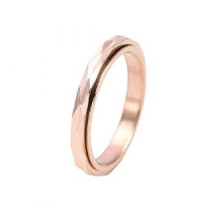 Epinki Bague Bijoux Femme, Bague Acier Inoxydable 3MM Tournante Losange Or Rose Bague Rotative Taille 57 (EpinKi, neuf)