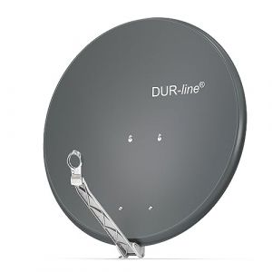 DUR-line Select Parabole Satellite 80 cm/r&eacute;flecteur Satellite en Aluminium [ 3 Tests tr&egrave;s Bien * ] / Anthracite avec Support LNB/r&eacute;sistant aux temp&ecirc;tes et Facile &agrave; Installer/Inoxydable (AM Sat Shop, neuf)