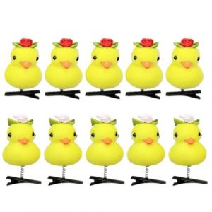 Ensemble d'épingles à cheveux de canard jaune, petits bonnets d'animaux de canard de dessins animés, pinces à cheveux de canard, canard jaune avec épingles à cheveux rose/chapeau/nœud papillon (ouasbuy, neuf)