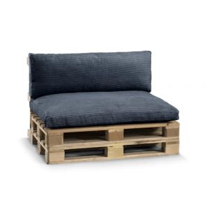 Gutekissen, Coussin pour canapé de Jardin, Coussin d'assise, Coussin pour Le Dos, rempli d'un Insert en granulés de pulirethane PWL (Set (Coussin d'assise 120x80 +Dossier 120x40), Bleu foncé) (FavreShop, neuf)