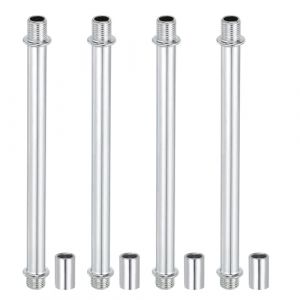 PATIKIL Kit Tige de Lampe à Tube Droit, 4 Ensemble M10 Acier au Carbone 150mm(5.91") Long Tige Filetée à Double Extrémité avec Écrous D'Accouplement Connecteur à Manchon, Argenté (PATIKIL UK, neuf)