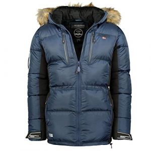 Geographical Norway Danone Men - Doudoune Chaude Matelass&eacute;e Homme - Veste Manteau Chaud Doublure Hiver Hommes - Blouson Coupe Vent Manches Longues - Rembourrage Qualit&eacute; Tissu (MARINE 7XL) (brandiing, neuf)