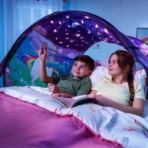 Tentes de lit fantastiques et amusantes et pliables pour l'extérieur et l'intérieur - Taille double pour garçons et filles - Tentes pour enfants, cadeaux de Noël et d'anniversaire (cheval avec lumière (XDMTradingLTD, neuf)