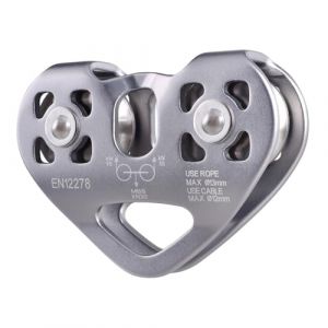 TRIWONDER Double Poulie Tyrolienne 30kN Tandem Poulie Escalade pour C&acirc;ble Chariot Escalade Sp&eacute;l&eacute;ologie Rescue (Gris) (TRIWONDER (FR), neuf)