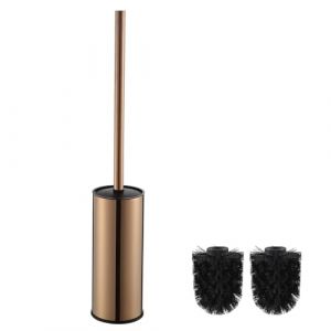 BGL Porte-brosse WC en laiton rose | Ensemble de brosse et support en acier inoxydable avec support hygi&eacute;nique | Design &eacute;l&eacute;gant pour salle de bain et WC des invit&eacute;s (BGL Bath Official Store, neuf)