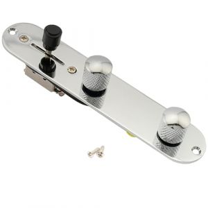 Musiclily 32mm Tele Plaque Contrôle Pré-câblée avec Sélecteur 3 Positions Harnais Câblage pour Guitare électrique Fender Telecaster, Chrome (Musiclily Direct France, neuf)