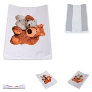 Cangaroo matelas à langer Ours 67 x 44 cm, surélévation latérale, lavable, coloris:blanc (Dealon, neuf)