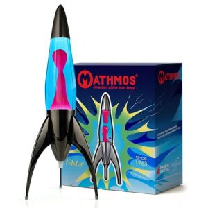 MATHMOS Lampe à lave fusée Telstar emblématique Noir | Inventeurs de la lampe à lave | Lampes à lave Bleu & Rose en métal moulé, remplies à la main en Grande-Bretagne (Mathmos, neuf)