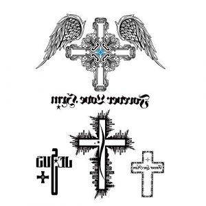 Tatouage croix pour homme - Tatouage temporaire - Tatouage temporaire J-501 (Beyond Perfection, neuf)
