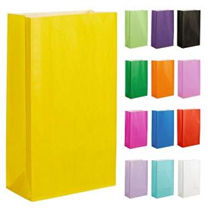 Thepaperbagstore 50 Jaune sacs cadeaux en papier - 14x24.5x7cm - pour f&ecirc;tes d'enfants et d'adultes, anniversaires, mariages, baby showers, enterrements de vie de jeune fille et bonbons. (Thepaperbagstore, neuf)