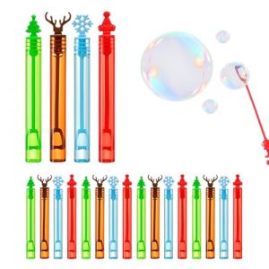 SULIUDAJI 20Pcs Bulles De Savon Enfant Récipient, Décoration De Noël Mini Tubes De Bulles De Savon Bâtons À Bulles Jouets À Bulles Pour Anniversaire D'Enfant Mariage Halloween Noël Et Jeux Exterieur (UAB WSVLKE LT, neuf)