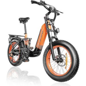 Extrbici V&eacute;lo &Eacute;lectrique en Aluminium Kommoda 20Pouces, 250W 25km/h 48V 14Ah 80km, Shi-Mano 7 Vitesses, Orange (extrbici, neuf)
