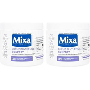 Mixa Intensif Peaux S&egrave;ches - Cr&egrave;me Panth&eacute;nol Confort - Anti-D&eacute;mangeaisons - Peaux Tr&egrave;s S&egrave;ches et R&eacute;actives - Visage, Corps, Mains - B&eacute;b&eacute;, Enfant, Adulte Hypoallerg&eacute;nique - Sans Parfum - 400ml x2 (OCTOPUS SERVICES, neuf)