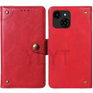 HsinchuTien Boucle magnétique Étui Couverture Rouge Cuir Housse Coque Case Portefeuille Cover pour Logicom Sense 6.5 inch (HeureuxCaseyUK, neuf)