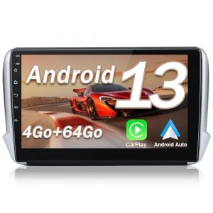 Hexinex Autoradio Android 13 pour Peugeot 208/2008 (2012-2018) [4Go+64Go] avec 4G Carplay Android Auto 10.1 Pouces &Eacute;cran Tactile GPS Bluetooth Wi-FI/Commande au Volant/Aide au Parking (IBEN STORE, neuf)