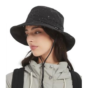 Creekstone Femme Bob Chapeau de Pluie imperm&eacute;able, Chapeau Souple de Soleil Anti-UV UPF50+, d'&eacute;t&eacute; Pliable pour Homme Randonn&eacute;e, Voyage (FR/ES, Alpha/lettres, Taille unique, Noir) (Creekstone EU, neuf)