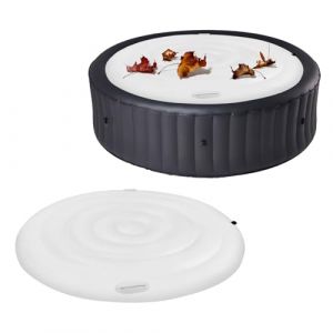 Couverture De Spa Gonflable, 160cm Couvercle De Bain À Remous Rond, PVC Couvercle De Bain À Remous Gonflable avec Poignées, Housse De Protection pour Gonflable Isolation Thermique Pliable pour Spa (Fitchlint, neuf)