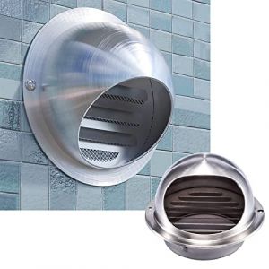 Duchunsheng Rond Grille De Ventilation en INOX Ø 125/160/180/200/250/300mm, Grille Aeration D'Évacuation Murale Externe, Prise D’air Sphérique Grille D'Aération Hotte Connecter Conduit Ou Tuyau (Xiaobaodian, neuf)