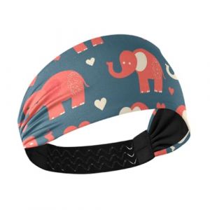 tplaotee Bandeau épais antidérapant bleu éléphant bordeaux pour femme pour yoga, yoga, basket-ball, basket-ball (SiminH, neuf)
