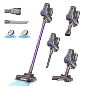 Aspirateur Balai sans Fil N300, 25KPa & 2 Vitesses, Aspirateur sans fil 175W, Aspirateur L&eacute;ger, 50Min Autonomie, 6 en 1 Aspirateur Balai sans Sac pour Les Poils d'animaux, Tapis, Canap&eacute;, Voiture (YISORA EU-PT, neuf)