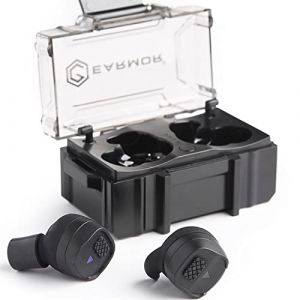 Earmor OPSMEN M20T Bouchons d'oreilles &eacute;lectriques pour tir NRR 26 dB BT 5.3 Protection auditive avec r&eacute;duction du bruit active pour la chasse, le champ de tir, noir, taille unique (Emperion, neuf)