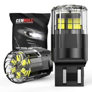 Cenmoll Ampoule W21/5W blanche, 3200LM super lumineuse 12V-24V T20 7440 7443 W21W LED de remplacement pour feux de recul, feux de freinage, feux de stationnement et feux de jour, lot de 2 (BIToo, neuf)