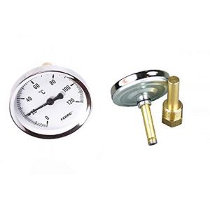 Thermomètre avec Doigt de Gant 0 °C à 120 °C - Thermomètre à Cadran avec Douille | Pour Fumeur, Alambic, Colonne (AlcoFermBrew, neuf)