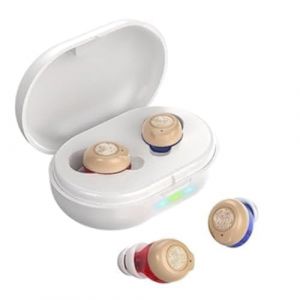 Amplificateur De Son Rechargeable Amplificateur de son auditif Invisible Avec Portable Bo&icirc;tier De Chargement, lot de 2 (noir) (lafengyan Registration, neuf)